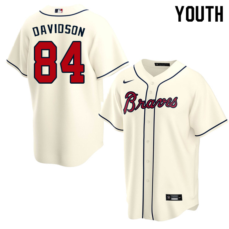 Nike Youth #84 Tucker Davidson Atlanta Braves Baseball Jerseys Sale-Cream